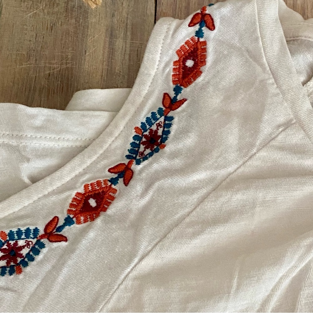 LOFT Floral Embroidered Open Shoulder Top - Picture 2 of 8